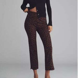 NWT Maeve by Anthropologie Crop Slim Leopard Print Pants Size 8